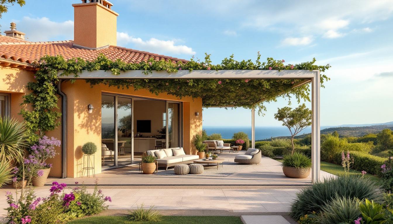 Véranda aluminium à Montpellier - Extension de maison avec vue sur jardin